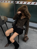 Vintage Faux Fur Hooded Jacket